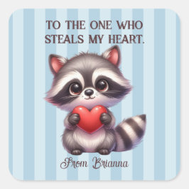 Niedlicher Raccoon Quadratischer Aufkleber