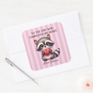 Niedlicher Raccoon Quadratischer Aufkleber