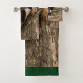 Niedlicher Raccoon-Ruhen auf einem Protokoll Badhandtuch Set (Insitu)