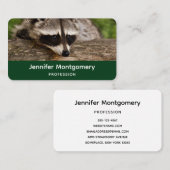 Niedlicher Raccoon-Ruhen auf einem Protokoll Visitenkarte (Vorne/Hinten)
