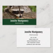 Niedlicher Raccoon-Ruhen auf einem Protokoll Visitenkarte (Vorne/Hinten)