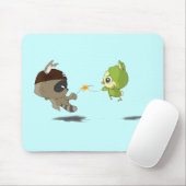Niedlicher Raccoon-Vogel, der CartoonAnime Mousepad (Mit Mouse)