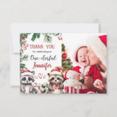 Niedlicher Raccoon Weihnachten 1. Geburtstag Danke (Vorderseite)