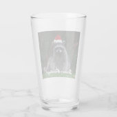 Niedlicher Raccoon Weihnachtsmannmütze Urlaub Glas (Rückseite)