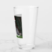 Niedlicher Raccoon Weihnachtsmannmütze Urlaub Glas (Links)