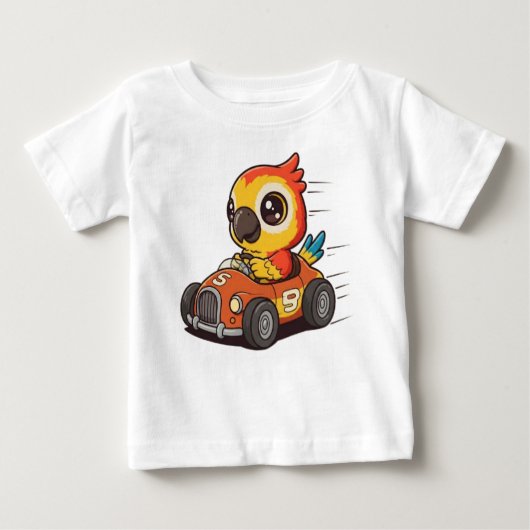 Niedlicher Race Car Driver Baby T-shirt (Vorderseite)