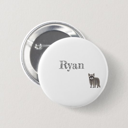 Niedlicher Racoon-Button Button (Vorne & Hinten)