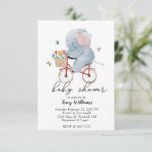 Niedlicher Rad-Elefant Einladung (Stehend Vorderseite)