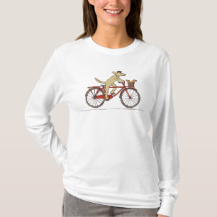 Niedlicher radfahrenhund mit Eichhörnchen - T-Shirt