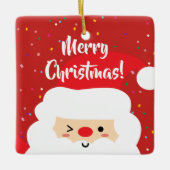 Niedlicher Rahmen für den Weihnachtsmann | Foto zu Keramikornament (Vorderseite)