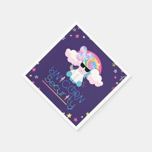 Niedlicher Rainbow Baby Unicorn Security T - Shirt Serviette (Ecke)