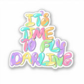 Niedlicher Rainbow-Blase-Buchstabe Positives Zitat Aufkleber (Vorderseite)