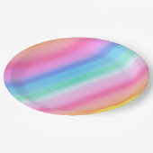 Niedlicher Rainbow-Bright und farbenfroher Geburts Pappteller (Schrägansicht)