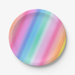 Niedlicher Rainbow-Bright und farbenfroher Geburts Pappteller