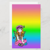 Niedlicher Rainbow-Butterfly-Stationierung "sonnig Briefpapier (Vorne/Hinten)