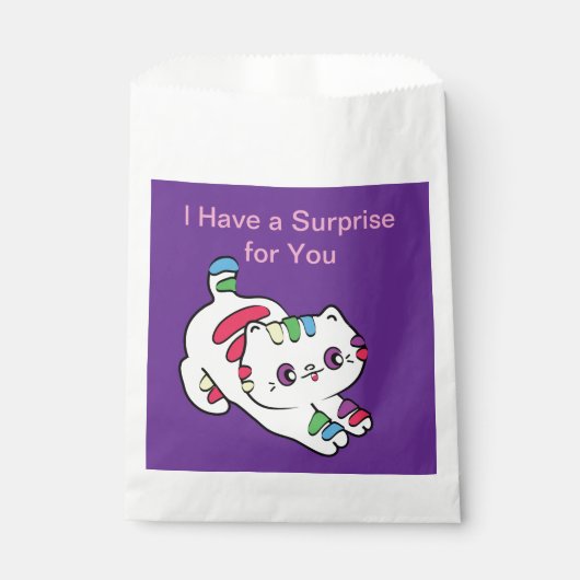 Niedlicher Rainbow Cat Cartoon für Kinder Falten Geschenktütchen (Vorderseite)