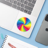Niedlicher Rainbow Circle Aufkleber (Laptop mit iPhone)
