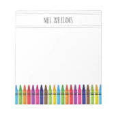 Niedlicher Rainbow Crayons Grundschullehrer Notizblock (Vorderseite)