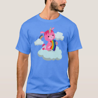 Niedlicher Rainbow-Eating-Cartoon Einhorn-T - Shir T-Shirt