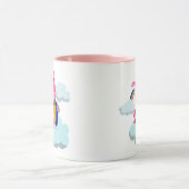 Niedlicher Rainbow-Eating-Cartoon Einhorn Tasse (Zentrum)