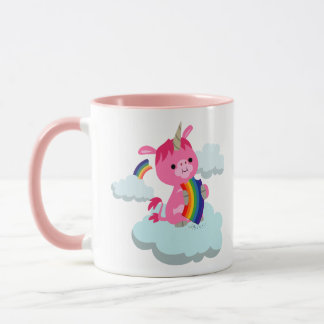 Niedlicher Rainbow-Eating-Cartoon Einhorn Tasse