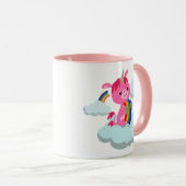 Niedlicher Rainbow-Eating-Cartoon Einhorn Tasse (VorderseiteRechts)