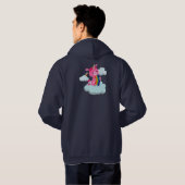 Niedlicher Rainbow-Eating-Cartoon Unicorn Hoodie (Schwarz voll)