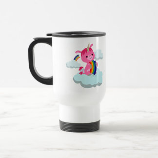 Niedlicher Rainbow-Eating-Cartoon Unicorn Tasse