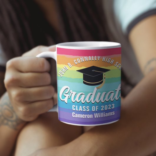 Niedlicher Rainbow-Graduate benutzerdefinierter LG Kaffeetasse