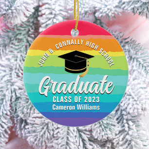 Niedlicher Rainbow Graduate Custom Abschluss Weihn Keramik Ornament