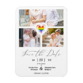 Niedlicher Rainbow Heart Lesbian Gay 3 Fotos Magnet (Vertikal)