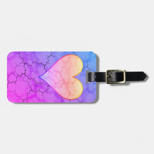 Niedlicher Rainbow-Heart-Marmor Gepäckanhänger (Vorderseite horizontal)