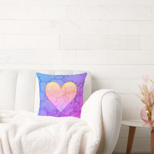 Niedlicher Rainbow-Heart-Marmor Kissen (Liege)