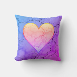 Niedlicher Rainbow-Heart-Marmor Kissen