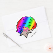 Niedlicher Rainbow-Igel mit Bow-Stickern Runder Aufkleber (Umschlag)