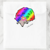 Niedlicher Rainbow-Igel mit Bow-Stickern Runder Aufkleber (Tasche)