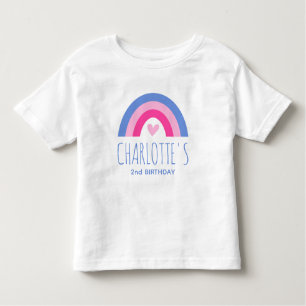 Niedlicher Rainbow Individuelle Name zum zweiten G Kleinkind T-shirt
