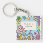 Niedlicher Rainbow-Meerjungfisch-Schildkröte-Star  Schlüsselanhänger (Vorderseite)
