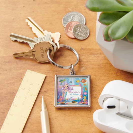 Niedlicher Rainbow-Meerjungfisch-Schildkröte-Star  Schlüsselanhänger (Schreibtisch)