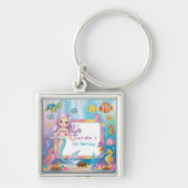 Niedlicher Rainbow-Meerjungfisch-Schildkröte-Star Schlüsselanhänger (Vorne)
