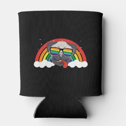 Niedlicher Rainbow-Mops Dosenkühler (Rückseite)