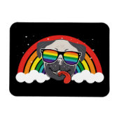 Niedlicher Rainbow-Mops Magnet (Horizontal)