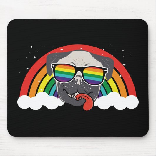 Niedlicher Rainbow-Mops Mousepad (Vorne)
