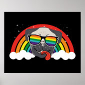 Niedlicher Rainbow-Mops Poster (Vorne)