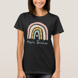 Niedlicher Rainbow Music-Lehrer am letzten Schulta T-Shirt