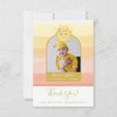 Niedlicher Rainbow Ray of Sunshine Baby Shower Dankeskarte (Vorderseite)