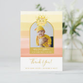 Niedlicher Rainbow Ray of Sunshine Baby Shower Dankeskarte (Stehend Vorderseite)