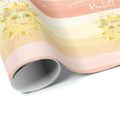 Niedlicher Rainbow Ray of Sunshine Baby Shower Geschenkpapier (Rolleneckpunkt)
