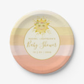 Niedlicher Rainbow Ray of Sunshine Baby Shower Pappteller (Vorderseite)