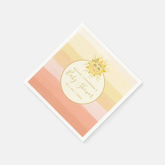 Niedlicher Rainbow Ray of Sunshine Baby Shower Serviette (Ecke)